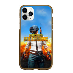 Чехол iPhone 11 Pro матовый PUBG, цвет: 3D-коричневый