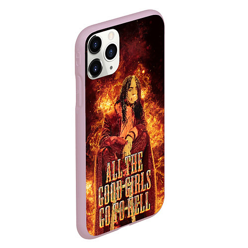 Чехол iPhone 11 Pro матовый All The Good Girls Go To Hell / 3D-Розовый – фото 2