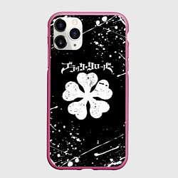 Чехол iPhone 11 Pro матовый ЧЁРНЫЙ КЛЕВЕР, цвет: 3D-малиновый