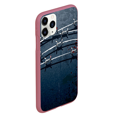 Чехол iPhone 11 Pro матовый Колючая цепь / 3D-Малиновый – фото 2