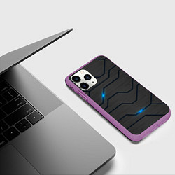 Чехол iPhone 11 Pro матовый Led подсветка, цвет: 3D-фиолетовый — фото 2