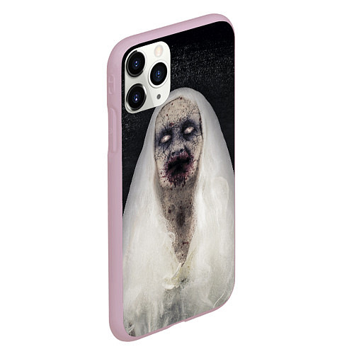 Чехол iPhone 11 Pro матовый Страшный призрак / 3D-Розовый – фото 2