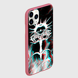 Чехол iPhone 11 Pro матовый GHOSTEMANE GLITCH, цвет: 3D-малиновый — фото 2