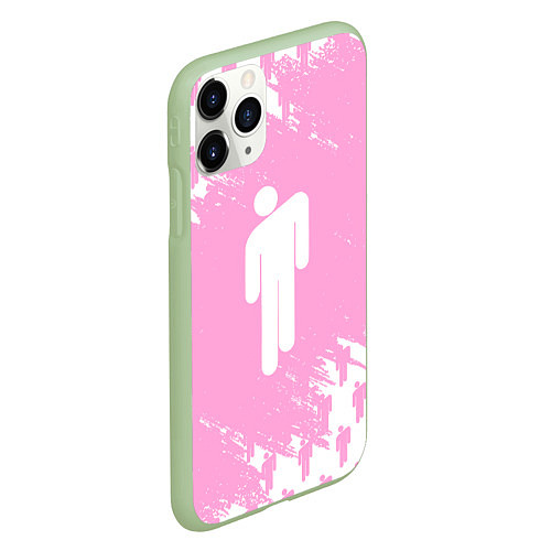 Чехол iPhone 11 Pro матовый Billie Eilish: Pink Style / 3D-Салатовый – фото 2