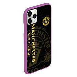 Чехол iPhone 11 Pro матовый Манчестер Юнайтед - team coat of arms, цвет: 3D-фиолетовый — фото 2