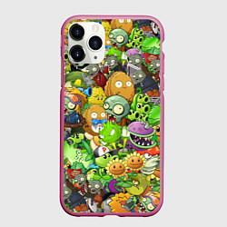 Чехол iPhone 11 Pro матовый PLANTS VS ZOMBIES, цвет: 3D-малиновый