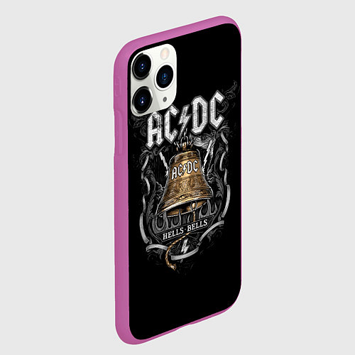 Чехол iPhone 11 Pro матовый ACDC - hells bells / 3D-Фиолетовый – фото 2