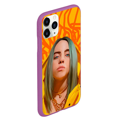 Чехол iPhone 11 Pro матовый Billie Eilish / 3D-Фиолетовый – фото 2