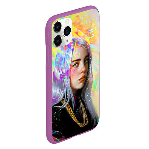 Чехол iPhone 11 Pro матовый Billie Eilish / 3D-Фиолетовый – фото 2