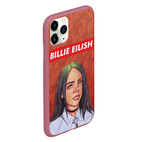 Чехол iPhone 11 Pro матовый Billie Eilish / 3D-Малиновый – фото 2