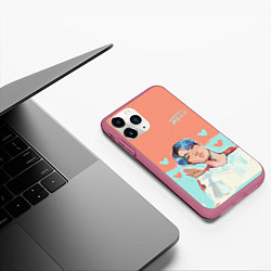Чехол iPhone 11 Pro матовый Ateez, цвет: 3D-малиновый — фото 2