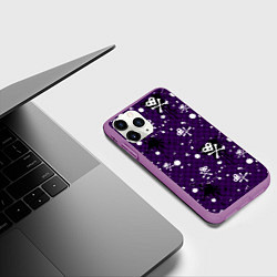 Чехол iPhone 11 Pro матовый Эмо 2007 фиолетовый фон, цвет: 3D-фиолетовый — фото 2
