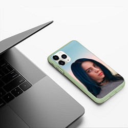 Чехол iPhone 11 Pro матовый Билли Айлиш, цвет: 3D-салатовый — фото 2