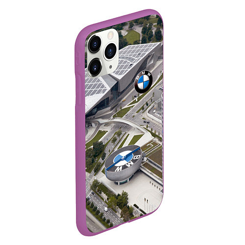 Чехол iPhone 11 Pro матовый BMW city / 3D-Фиолетовый – фото 2