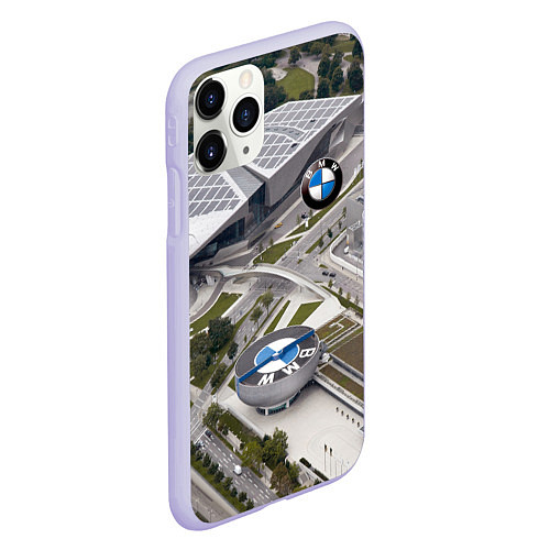 Чехол iPhone 11 Pro матовый BMW city / 3D-Светло-сиреневый – фото 2