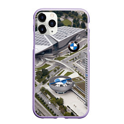 Чехол iPhone 11 Pro матовый BMW city, цвет: 3D-светло-сиреневый