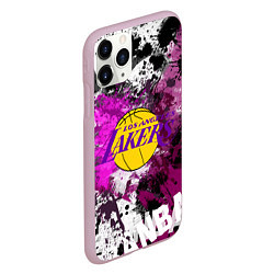 Чехол iPhone 11 Pro матовый Лос-Анджелес Лейкерс, Los Angeles Lakers, цвет: 3D-розовый — фото 2