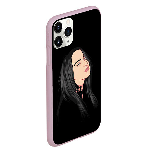 Чехол iPhone 11 Pro матовый Billie Eilish: Black Style / 3D-Розовый – фото 2