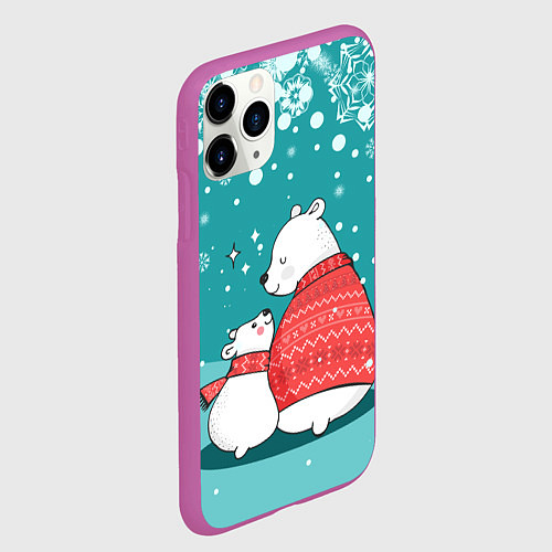 Чехол iPhone 11 Pro матовый North bear / 3D-Фиолетовый – фото 2