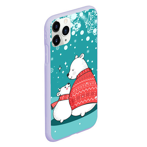 Чехол iPhone 11 Pro матовый North bear / 3D-Светло-сиреневый – фото 2