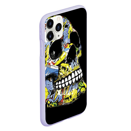 Чехол iPhone 11 Pro матовый Graffiti - Skull / 3D-Светло-сиреневый – фото 2