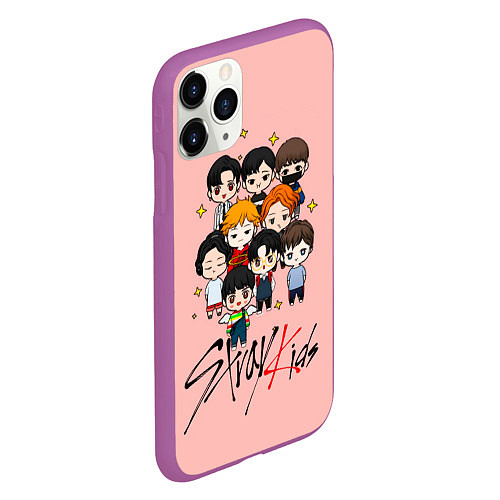 Чехол iPhone 11 Pro матовый Stray Kids / 3D-Фиолетовый – фото 2