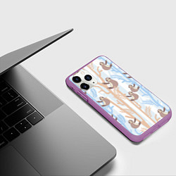 Чехол iPhone 11 Pro матовый Ленивец стайл, цвет: 3D-фиолетовый — фото 2