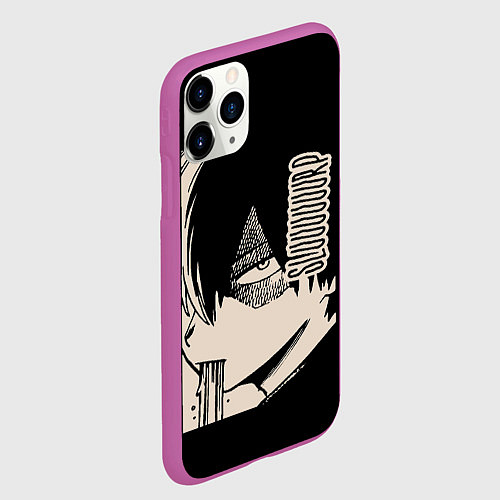 Чехол iPhone 11 Pro матовый Моя геройская академия / 3D-Фиолетовый – фото 2