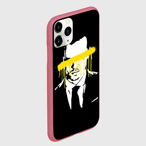 Чехол iPhone 11 Pro матовый Sherlock / 3D-Малиновый – фото 2