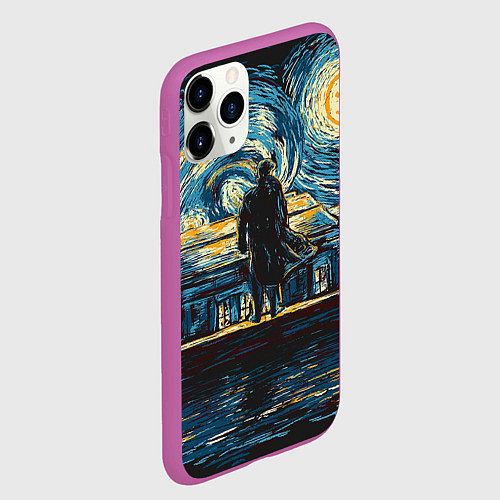 Чехол iPhone 11 Pro матовый Sherlock / 3D-Фиолетовый – фото 2