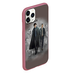 Чехол iPhone 11 Pro матовый Sherlock, цвет: 3D-малиновый — фото 2