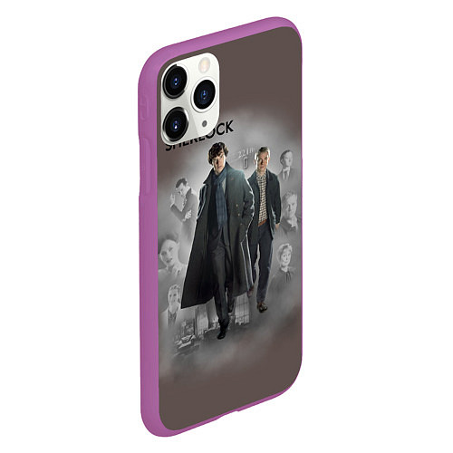 Чехол iPhone 11 Pro матовый Sherlock / 3D-Фиолетовый – фото 2