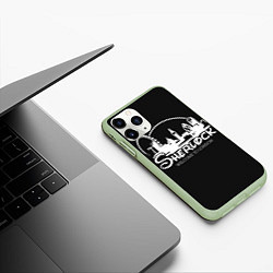 Чехол iPhone 11 Pro матовый Sherlock, цвет: 3D-салатовый — фото 2