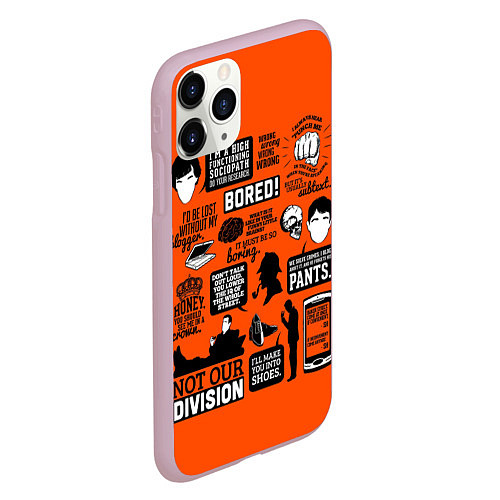 Чехол iPhone 11 Pro матовый Sherlock / 3D-Розовый – фото 2