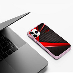 Чехол iPhone 11 Pro матовый Mass Effect N7, цвет: 3D-розовый — фото 2