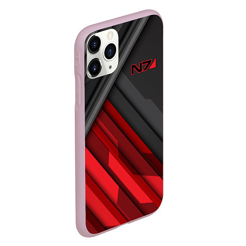 Чехол iPhone 11 Pro матовый Mass Effect N7 / 3D-Розовый – фото 2