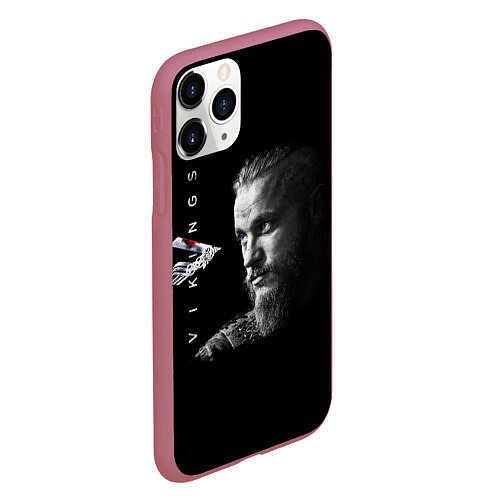 Чехол iPhone 11 Pro матовый Vikings / 3D-Малиновый – фото 2