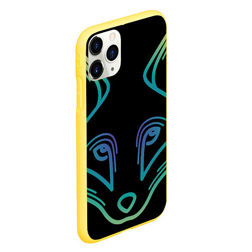 Чехол iPhone 11 Pro матовый Душа севера лиса / 3D-Желтый – фото 2