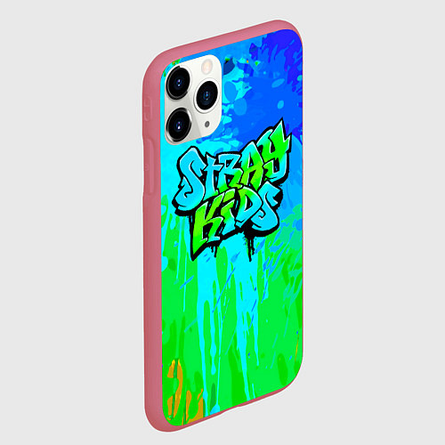 Чехол iPhone 11 Pro матовый Stray Kids / 3D-Малиновый – фото 2