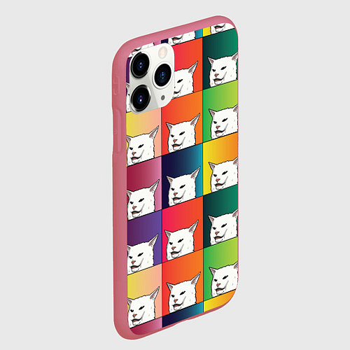 Чехол iPhone 11 Pro матовый Woman Yelling at Cat / 3D-Малиновый – фото 2