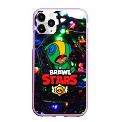 Чехол iPhone 11 Pro матовый BRAWL STARS НОВОГОДНИЙ, цвет: 3D-розовый