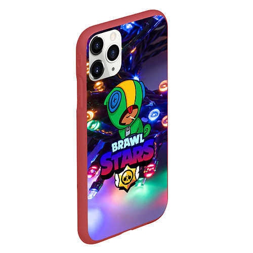 Чехол iPhone 11 Pro матовый BRAWL STARS НОВОГОДНИЙ / 3D-Красный – фото 2