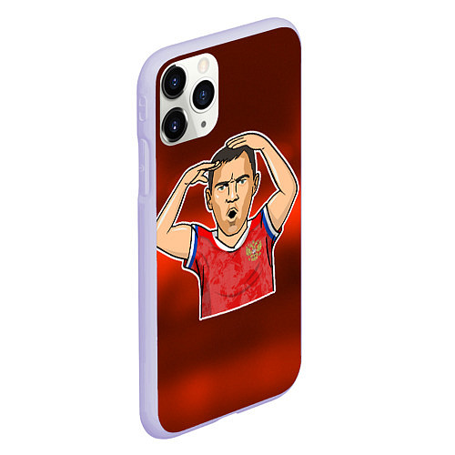 Чехол iPhone 11 Pro матовый Дзюба Russia edition / 3D-Светло-сиреневый – фото 2