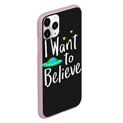 Чехол iPhone 11 Pro матовый I want to believe, цвет: 3D-розовый — фото 2