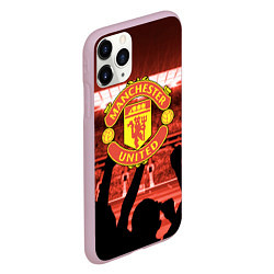 Чехол iPhone 11 Pro матовый Manchester United, цвет: 3D-розовый — фото 2