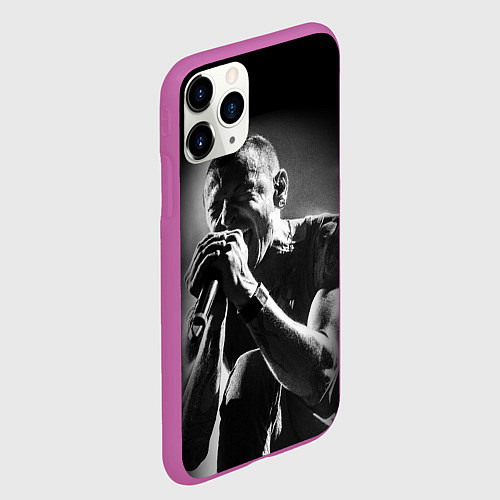 Чехол iPhone 11 Pro матовый Chester Bennington Linkin Park / 3D-Фиолетовый – фото 2