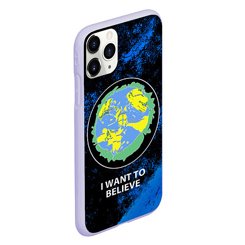 Чехол iPhone 11 Pro матовый Плоская земля / 3D-Светло-сиреневый – фото 2