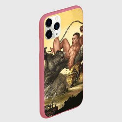 Чехол iPhone 11 Pro матовый Aniki Fight Art, цвет: 3D-малиновый — фото 2