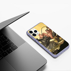 Чехол iPhone 11 Pro матовый Aniki Fight Art, цвет: 3D-светло-сиреневый — фото 2