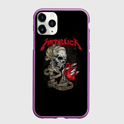 Чехол iPhone 11 Pro матовый Metallica, цвет: 3D-фиолетовый